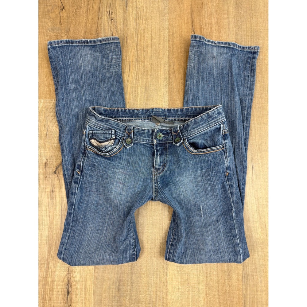 Armani Exchange A|X Vintage Y2K Low Rise Bootcut Jeans Blue 0 Short Womens